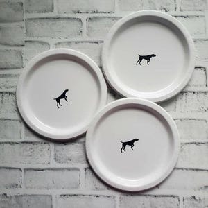 Assiettes en carton et gobelets en plastique pour fête à thème chien de chasse, fête d'anniversaire chien d'arrêt pour garçon