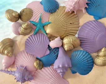 Mermaid Seashells: Pastel Party Decorations, Beach Wedding Decor