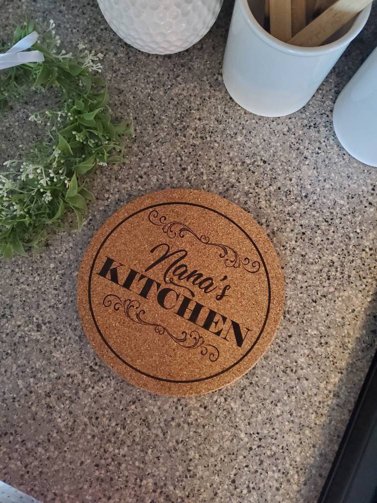 Personalized Kitchen Cork Hot Pad With Name Mother's Day Etsy UK