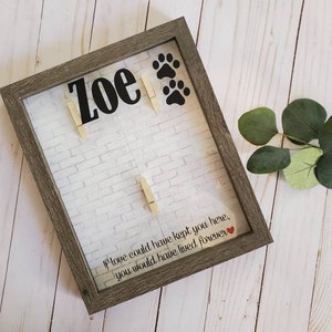 Custom Pet Memorial Shadow Box with Name and Date, 8x10 Dog Cat Memorial Box, Pet Loss Memory Box with three Areas for Picture, Collar, Etc image 8