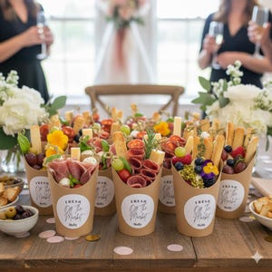 Personalisierte Charcuterie Cups: Brautparty Hochzeit Snack Gastgeschenke