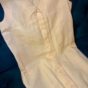 NOW 50% OFF! Vintage 60s Handmade Yellow Dress: Sleeveless Mid-Century Cottagecore