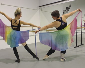 PRE-ORDER Rainbow Pride hand-dyed ballet wrap skirt