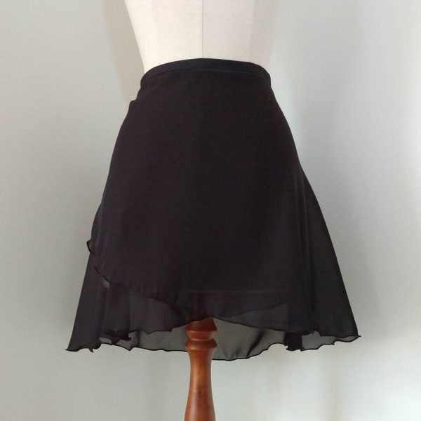 Black chiffon ballet wrap skirt