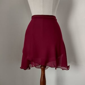 Berry Burgandy ballet wrap skirt X-SMALL