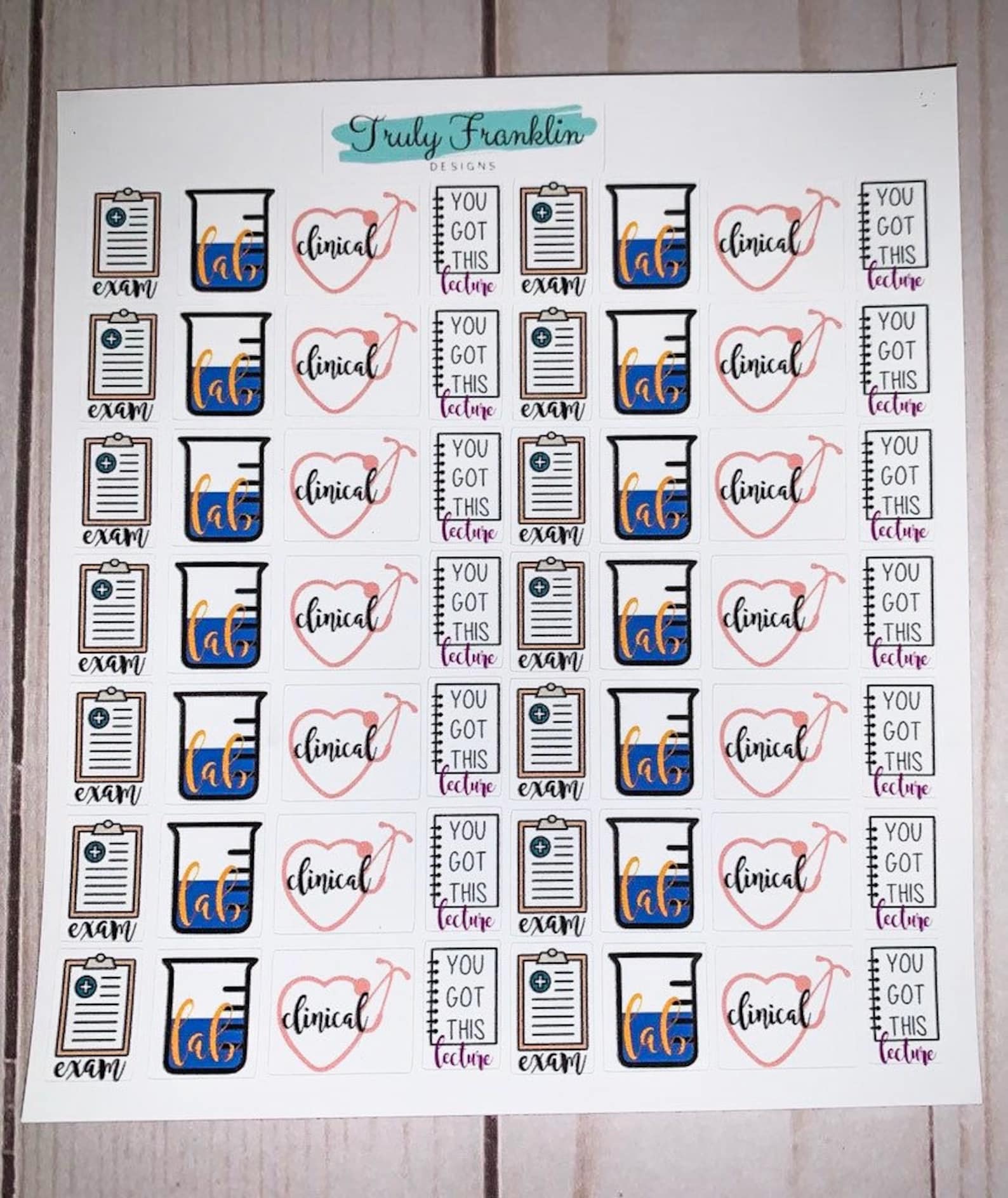 Nursing Planner Stickersnursing School Stickers Stickers for Etsy