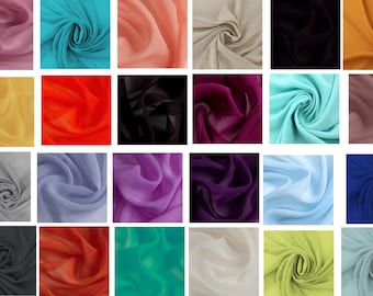 softly falling CHIFFON - flowing material - in over * 60 * COLORS