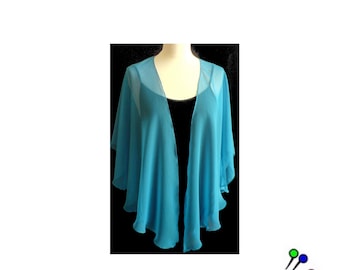 NEW* CHIFFON Tunic - CAPE - in over 70 colors of soft-falling chiffon