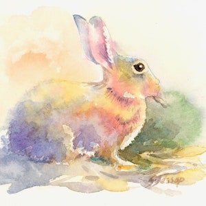 Aquarell Hase, Original Postkarte Kunst
