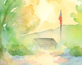 Watercolor art, postcard art, original painting