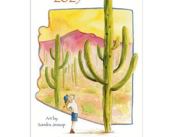 2025 Wall calendar, Arizona, Watercolor illustration
