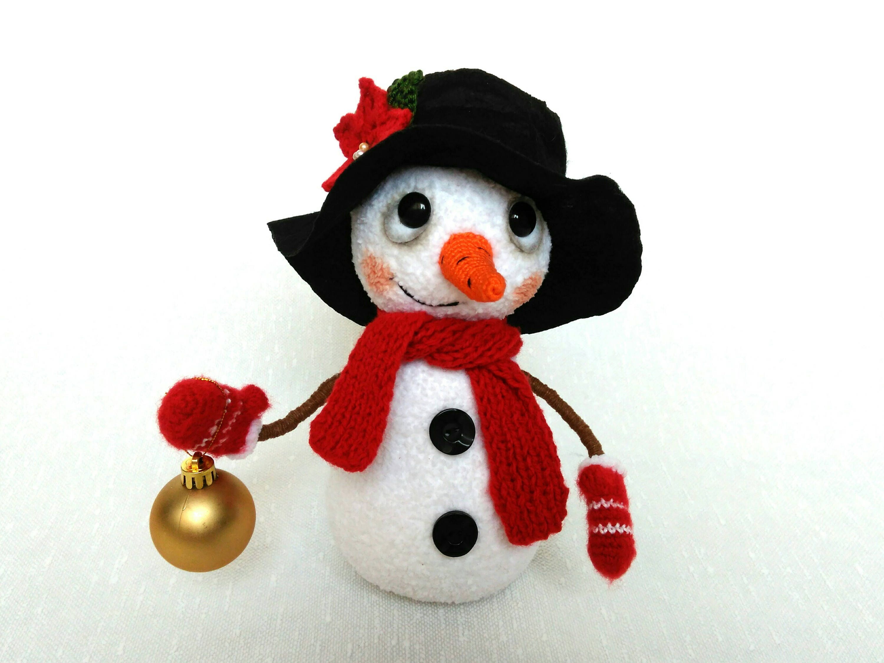 Stuffed Snowman plush toy Snowman figurine Christmas gift kids | Etsy