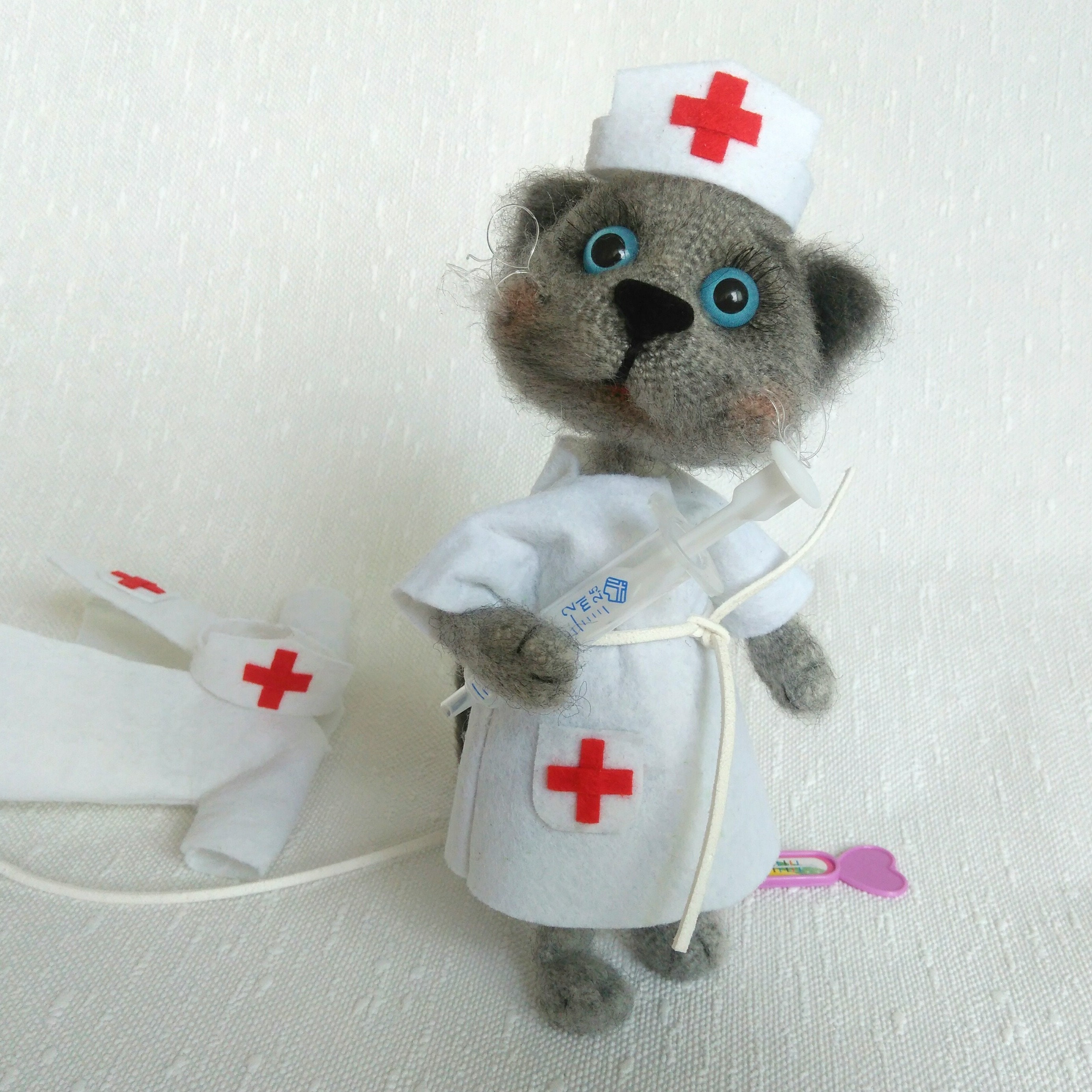 Stuffed Cat Nurse Doll Nursing School Graduation Gifts Medical Etsy