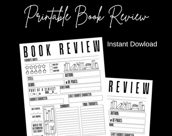 Printable Book Review Page