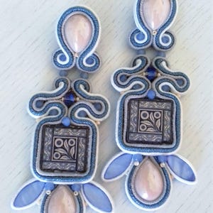 Edo Soutache earrings. Earrings Maylea. Soutache earrings. Sicilian ceramics. Sicilian earrings.  ohrringe. siciliaanse keramiek