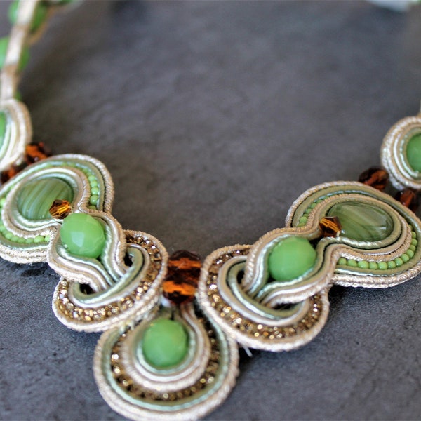 Girocollo Edo Soutache Agata. choker. Soutache necklace. Sicilian jewel.