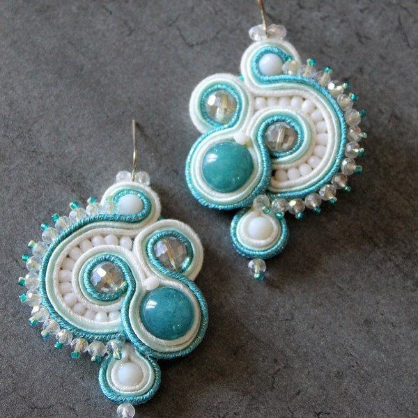 Edo Soutache "Petrol" earrings. Soutache earrings. Sicilian earrings. Soutache ohrringe