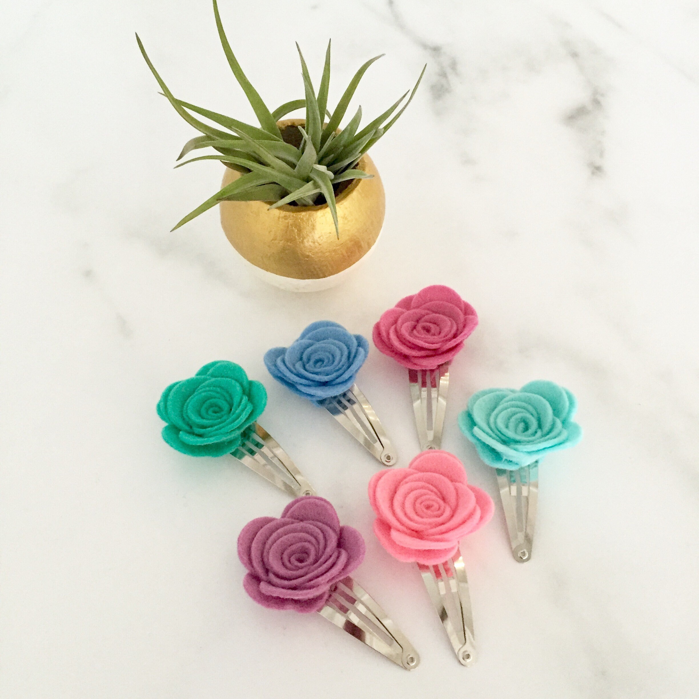Rose Clips Large Snap Clips Flower Hair Clips Rose Etsy