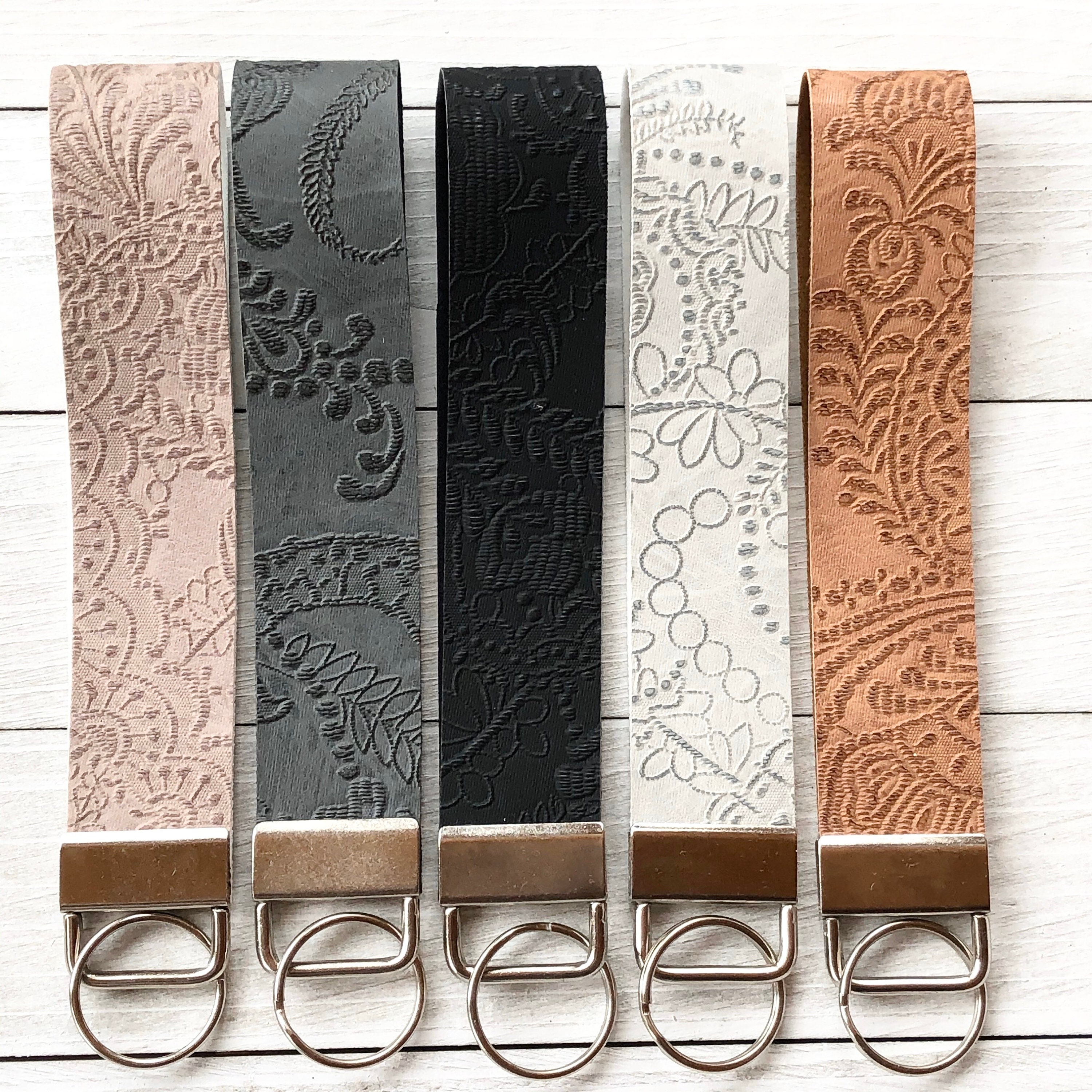 Key fob, wristlet, key holder, key accessories, vegan leather keychai…