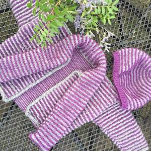 Strickmuster Baby-Strickjacke mit Mütze (auf Niederländisch/Niederländisch)