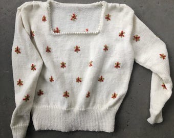 Knitting pattern women's sweater Flowers (in Dutch/Dutch)