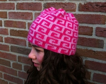 SALE Ski hat for girls in two shades of pink