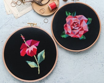 Floral Cross Stitch Patterns - Flower Embroidery