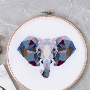 Elefant Kreuzstich Muster PDF | Einzigartiges Geometrisches Design
