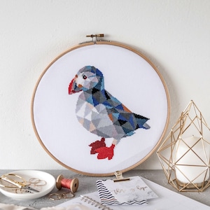 Puffin Bird Embroidery Cross Stitch Pattern PDF