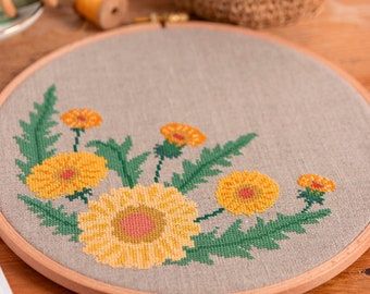 Dandelion Flowers Cross Stitch Pattern PDF