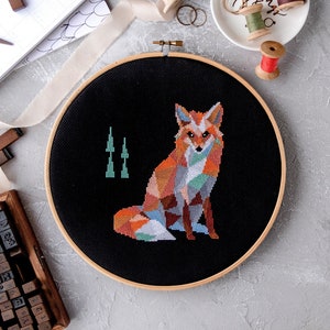Fox Cross Stitch Pattern PDF | Modern Animal Embroidery Designs to Download