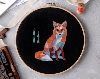 Fox Cross Stitch Pattern PDF | Modern Animal Embroidery Designs to Download