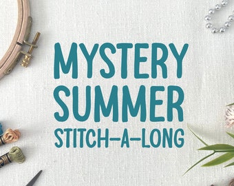 Mystery Summer Stitch-Along (SAL) Pattern. Exclusive Cross Stitch Design With Mix Of Flowers, Butterflies and a Geometric Shaped Animal