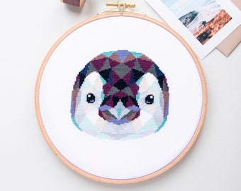 Baby Penguin Cross Stitch Pattern PDF | Modern Nursery Embroidery Designs