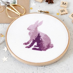 Easy Cross Stitch Pattern PDF | Rabbit Embroidery Design to Download