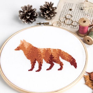 Fox Cross Stitch Pattern PDF | Animal Hand Embroidery Design
