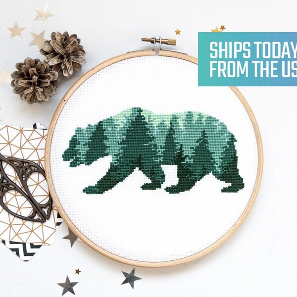 Bear Cross Stitch Kit - Easy Needlecraft