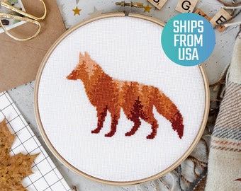 Beginners Cross Stitch Kit, Fox Embroidery Kit