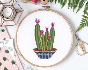 Cereus Plant Cross Stitch Pattern PDF