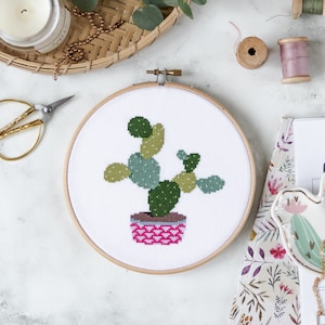 Opuntia Cactus Cross Stitch Pattern PDF