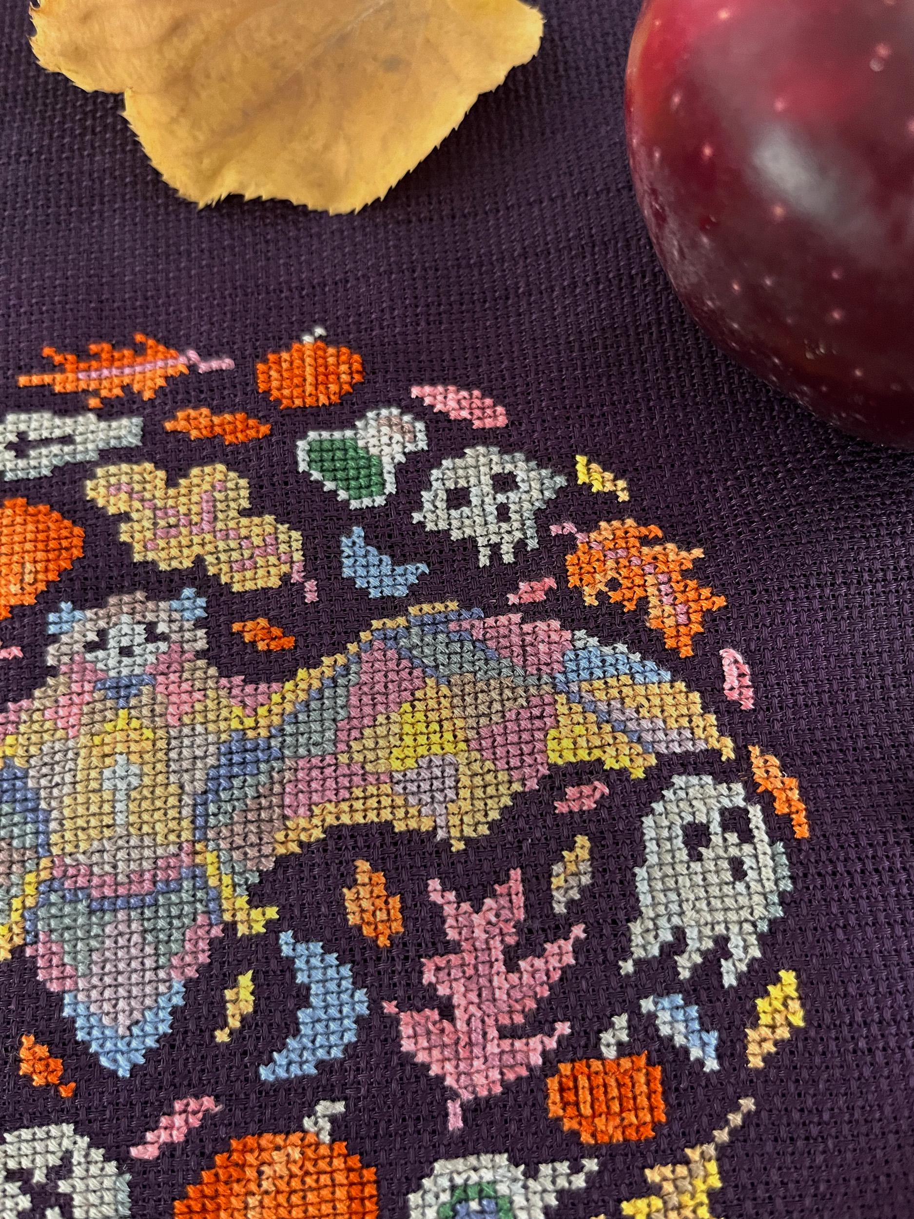 Halloween Bat Cross Stitch Pattern PDF | Geometric Spooky Embroidery ...