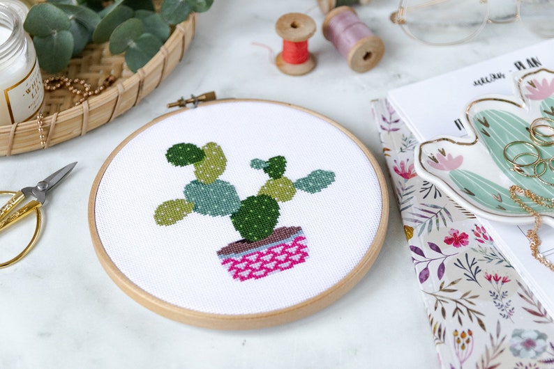 Opuntia Cactus Cross Stitch Pattern PDF image 2