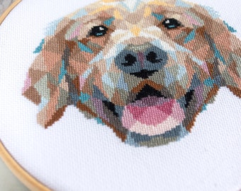犬の刺繍画 ゴールデンレトリバー 額入り - メルカリ