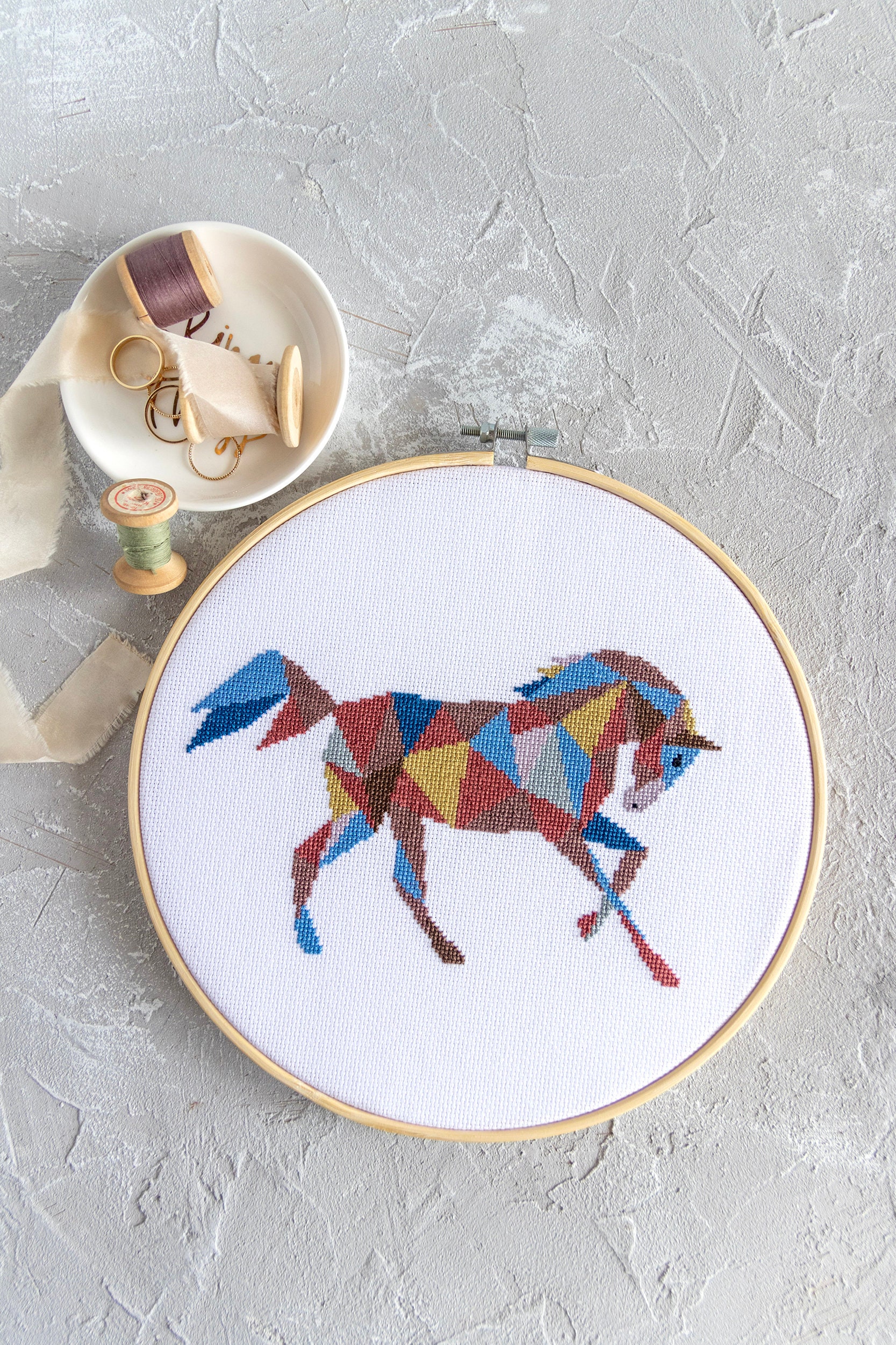 Beginner Cross Stitch Kits Elephant and Owl Pattern Aida 16CT 14CT 11CT  Hand Embroidery Set DIY Needle Arts & Craft Hobby Horse