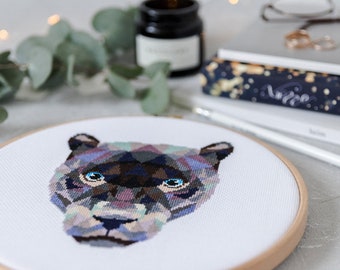 Modern Cross Stitch Pattern PDF - Black Panther