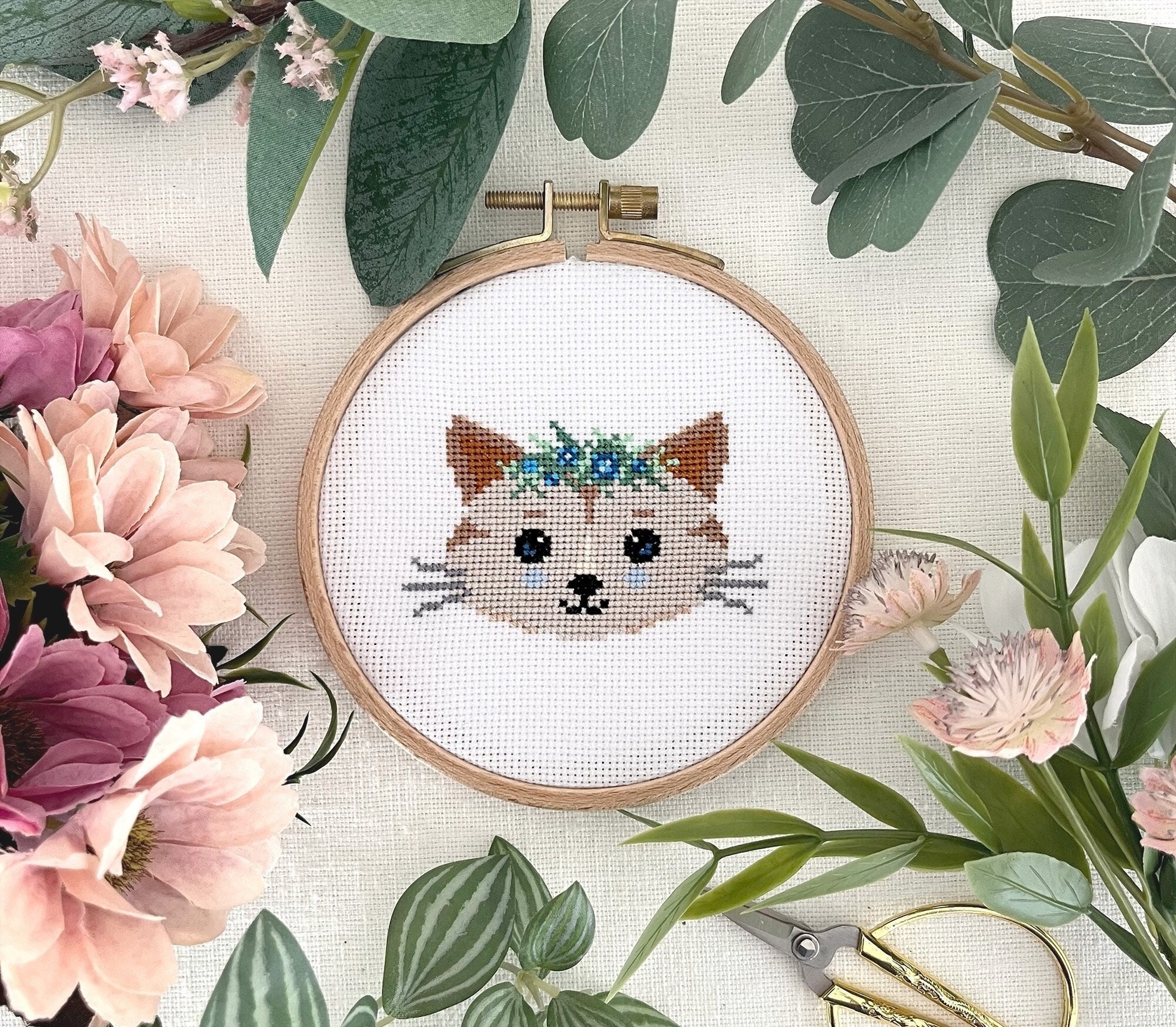 Cute Cat Cross Stitch Pattern | Small, Beginner-Friendly Embroidery Design | Instant Download PDF Chart