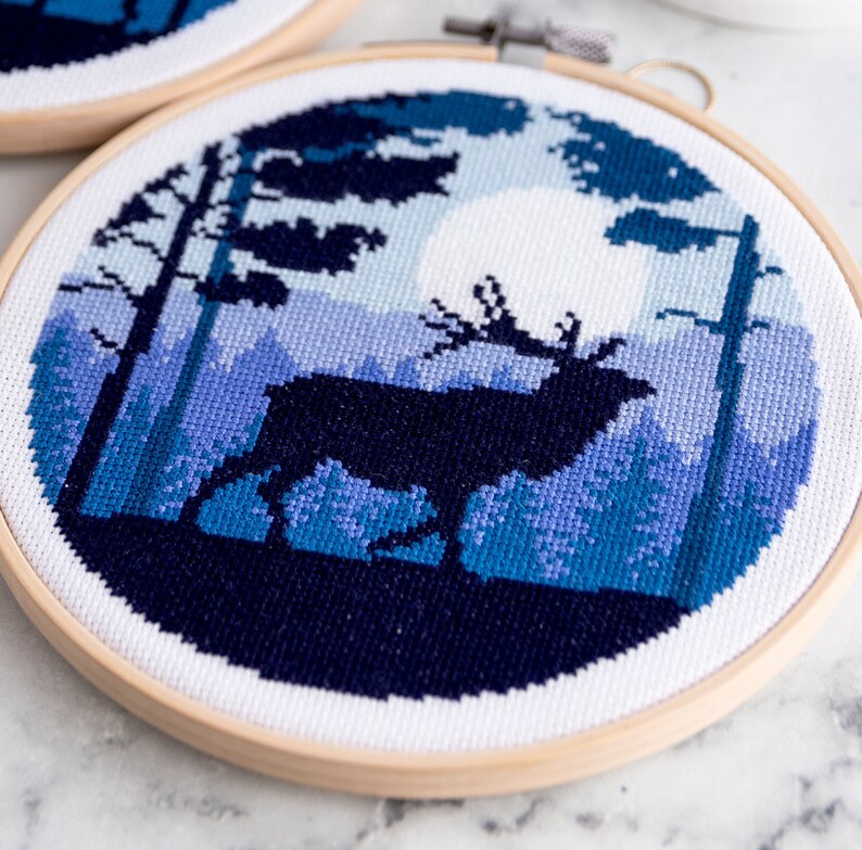 Full Coverage Cross Stitch Pattern PDF Deer in the Forest - Etsy