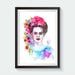 Poster Frida Kahlo Printable. Watercolor Portrait Frida Kahlo.Frida Kahlo Wall Art ,Frida Kahlo Home decor,Mexican Art, digital download.