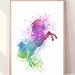 Watercolor Unicorn Print, Wall Art, Modern Print, Unicorn Decor, Rainbow Print, Nursery Wall Art,Unicorn Painting, Digital Download,