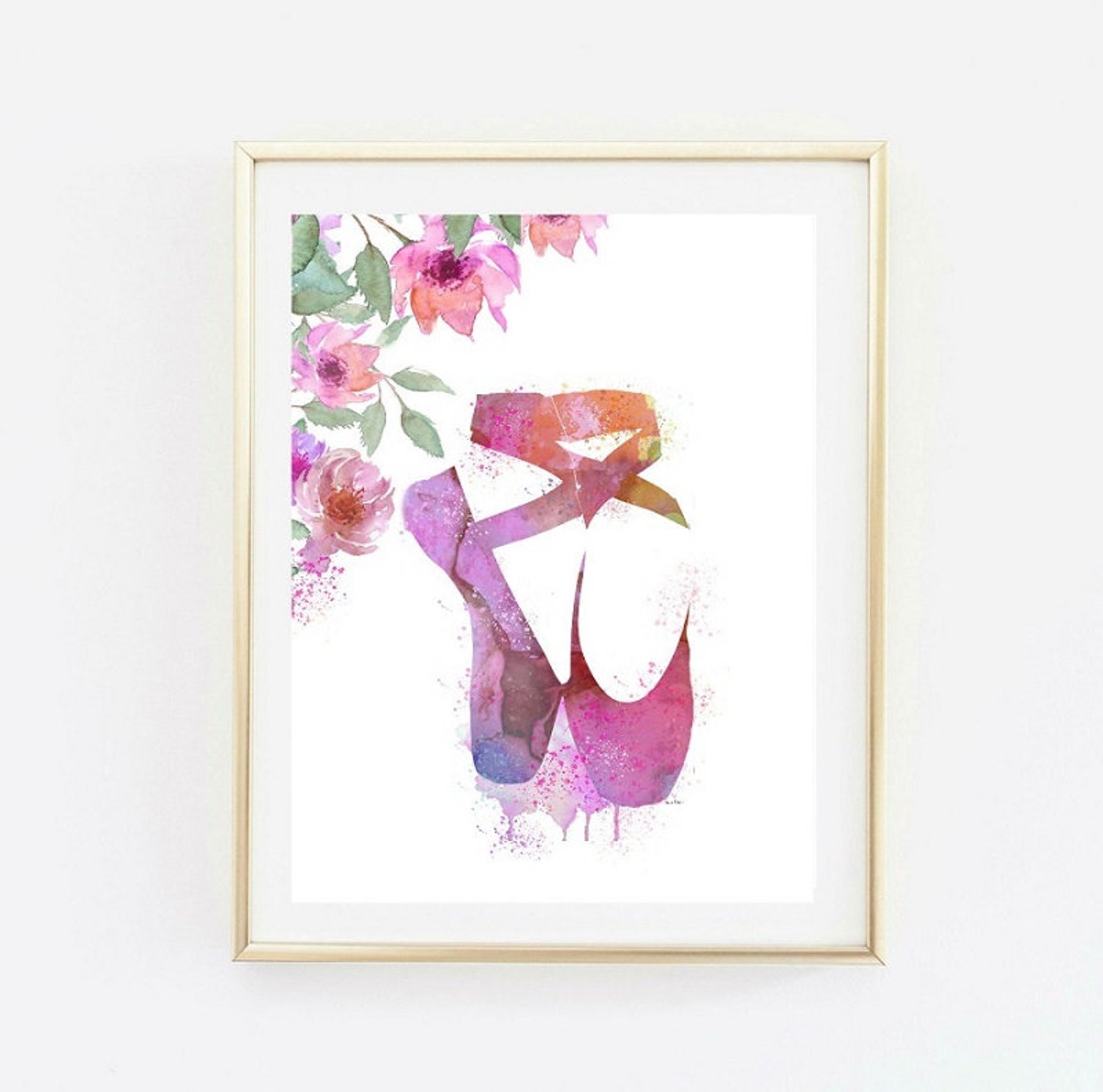 ballet shoes print art poster ballet illustration home decor watercolor dancing ballet painting . wall art print instant downloa